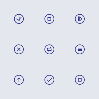 Play Music Line Blue icons pack