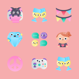 Happiness icons pack