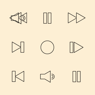 Play Outline icons pack