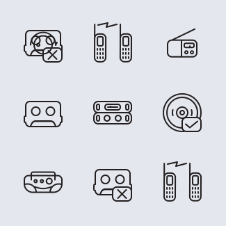 Cool old school music icons pack