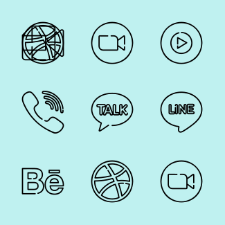 Social Network Outline icons pack