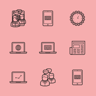 Bussiness and Media Outline icons pack