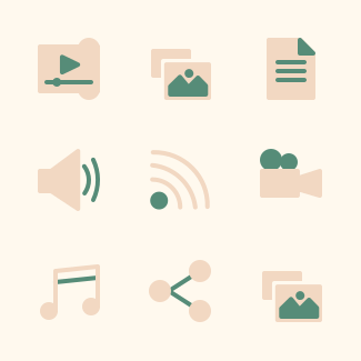 Multimedia Flat icons pack