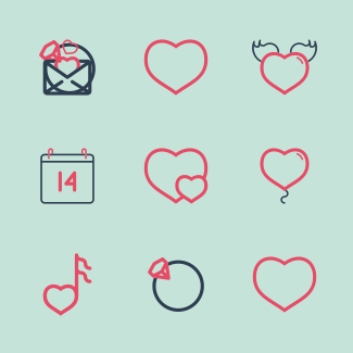 Valentine's day icons pack