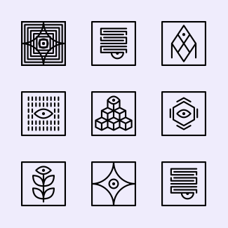 Abstract Geometric Shape with square icons pack