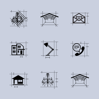 interior and architectural design icons pack
