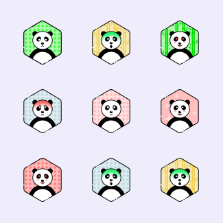 Panda emojis icons pack