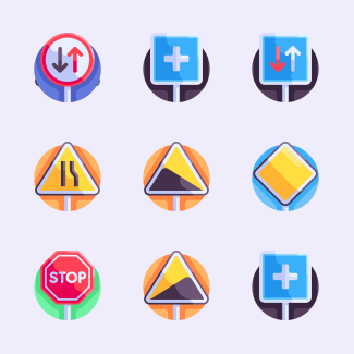 Traffic signs icons pack
