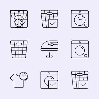 Laundry time icons pack