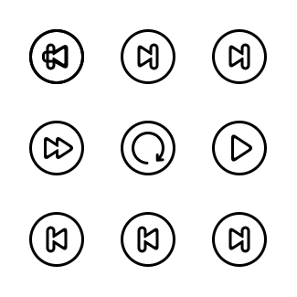 Audio, sound and video icons pack