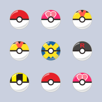 Poke Ball Set Free icons pack