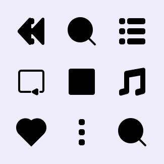 Music Player Black icons pack