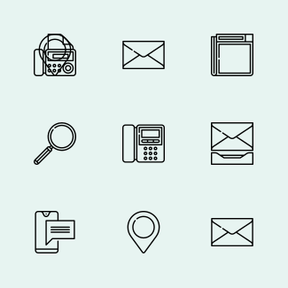 Contact Us Outline icons pack