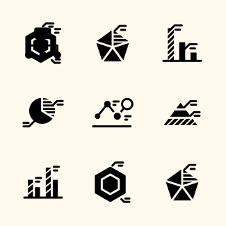Data, diagram, graph, chart icons pack