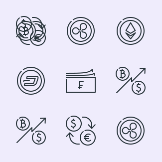 Currency, Cryptocurrency, Blockchain, FinTech (Fre icons pack