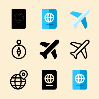Travel icons pack