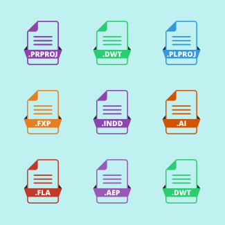 Adobe Creative Suite | File Extensions V2 icons pack
