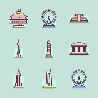 Landmarks icons pack