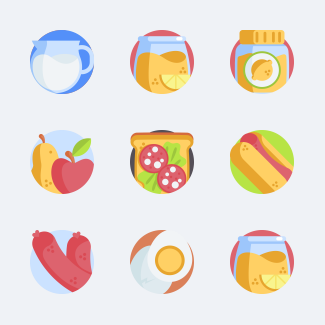 Breakfast icons pack