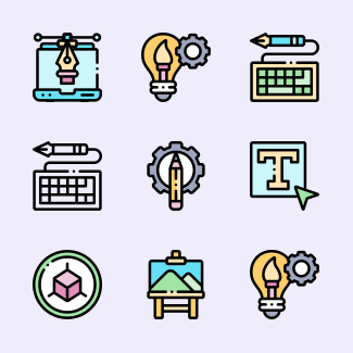 Graphic designer icons pack