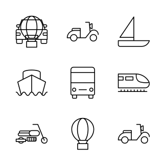 Transport icons pack