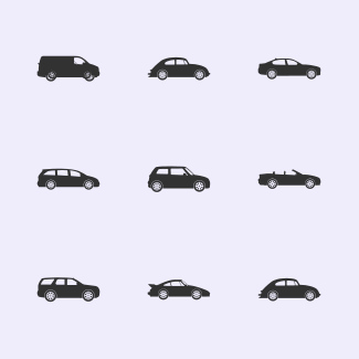 Car Silhouettes icons pack