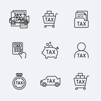 Tax outline icons pack