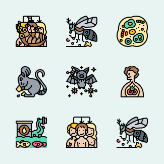 Virus Transmission icons pack