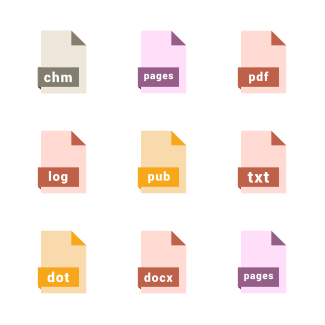 Document file formats icons pack