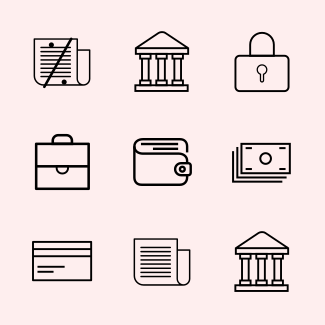 Banking icon set icons pack