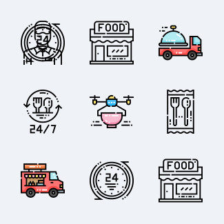 Food Delivery icons pack