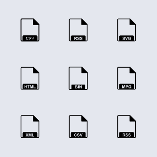 File Formats Glyph icons pack