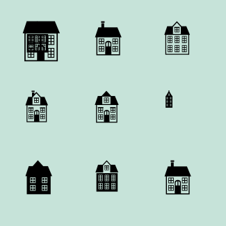12 Town House Vector Shapes icons pack