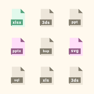 CAD,Database,Presentation,Spreadsheet,Vector file  icons pack