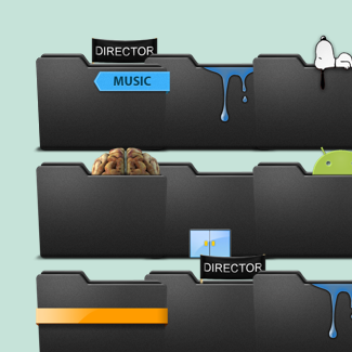 Pry Frente Black Special icons pack