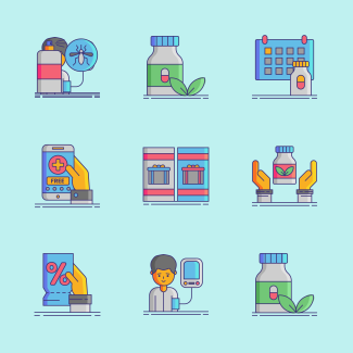 Pharmaceutical icons pack