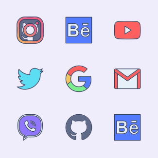Social Media Filled icons pack