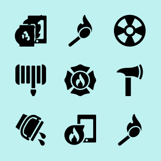 Fire fighting icons pack