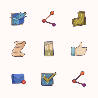 Social Media Handdrawn icons pack
