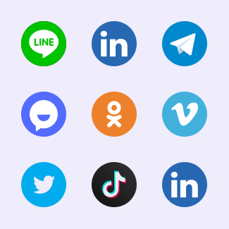 Popular social massmedia. icons pack