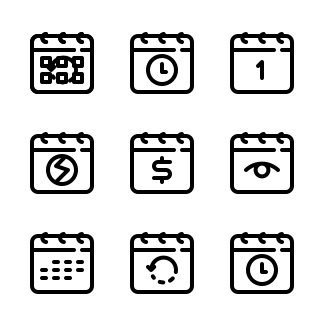 Calendar And Date icons pack
