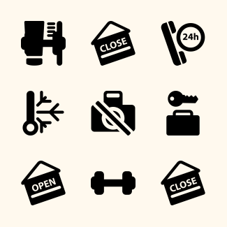 Hotels icons pack