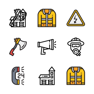 Fire department icons pack