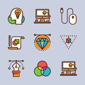 Design collection icons pack