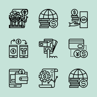 Payment method elements icons pack