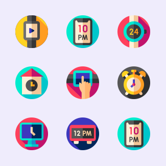 Watch and Clock icons pack