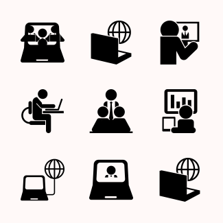 Computer workers icons pack