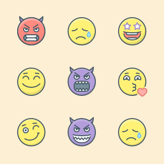 Smileys and emoji icons pack