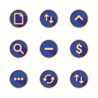 Basic interface dotted shadowed badges icons pack