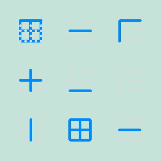 Spreadsheet - Borders icons pack